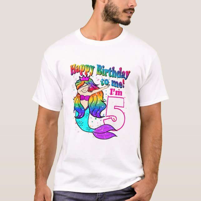Barn Grattis på födelsedagen till mig! Jag är 5 år T Shirt (Framsida)