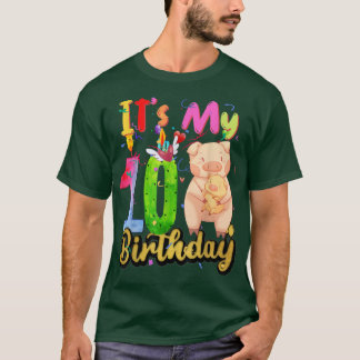 Barn Gris 10:e födelsedagen 10 år gammal Gris-föde T Shirt