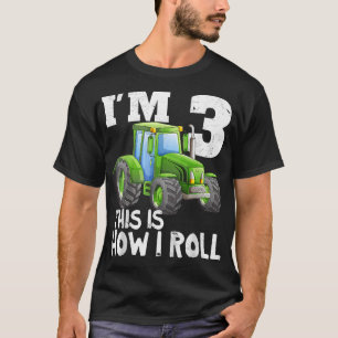 Barn Grönt Farm Tractor 3:e födelsedagen Party Gif T Shirt