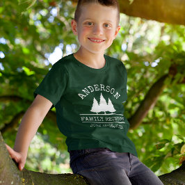Barn Grönt för Familjeåterförening Rustic Gräs Trä T Shirt