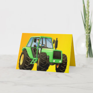 Barn Grönt Tractor Kort
