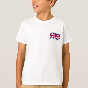 Barn Grundläggande Vit T-Shirt med Union Jack