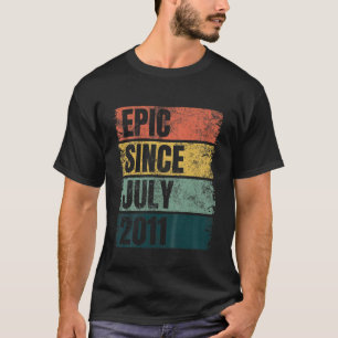 Barn Grunge 10:e födelsedagen 7 juli Idea 10 år T Shirt