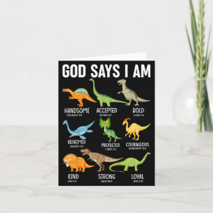 Barn Gud säger att jag är dinosaurie Rolig dino ba Kort