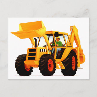 Barn Gult Digger Vykort
