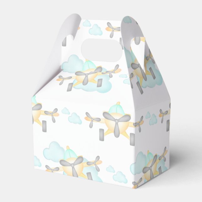 Barn Gult Flygplan flygande flygfödelsedag Presentaskar (Framsidan Sidan)