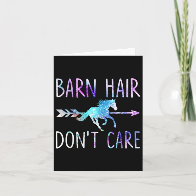 Barn Hair Dont Care Love Horse Riding Equestrian R Kort (Framsida)