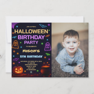 Barn Halloween-födelsedagsinbjudan Boo Bash Inbjudningar