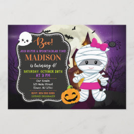 Barn Halloween-födelsedagsinbjudan/mamma Inbjudningar