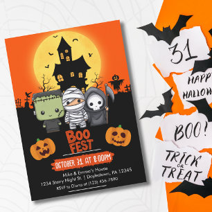 Barn Halloween Frankenstein Mumie Döden Kostym Inbjudningar