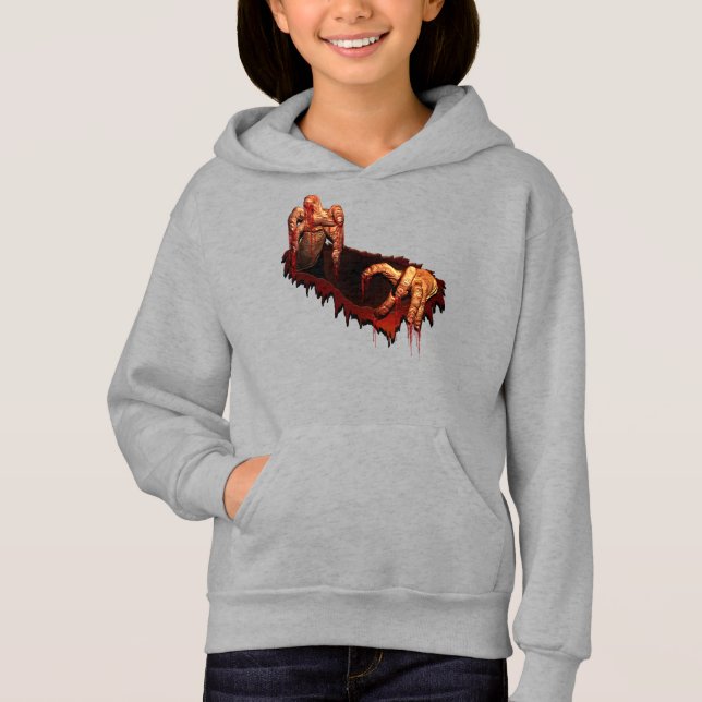 Barn Halloween Hoodie Costume Zombie Sweatshirt Tröja (Framsida)