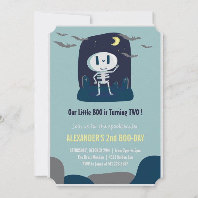 barn halloween inbjudan inbjudan oktober boo (Framsida)
