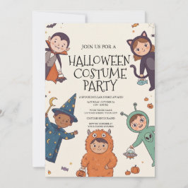 Barn Halloween kostym festinbjudan Inbjudningar