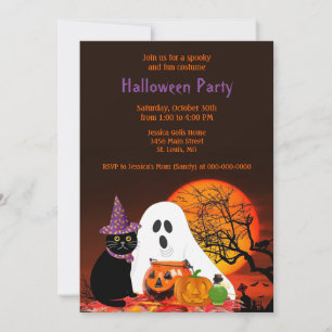 Barn Halloween kostym festinbjudan Inbjudningar