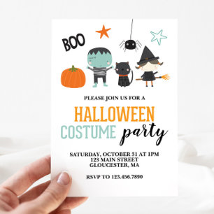 Barn Halloween Söt Kostym Festinbjudan Inbjudningar