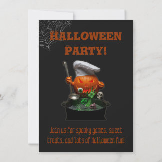 Barn Halloween – Söt och kuslig pumpadesign Inbjudningar