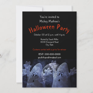 Barn Halloween-spöke festinbjudan Inbjudningar