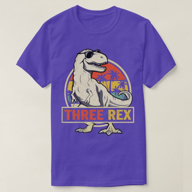 Barn här Rex 3:e födelsedag Dinosaur 3 T Shirt (Design framsida)