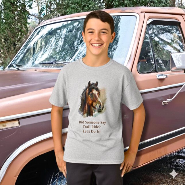 Barn häst anpassa  t shirt (Skapare uppladdad)
