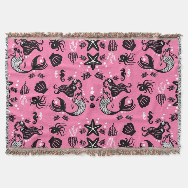 Barn Havfrue Rosa Filt (Framsidan)