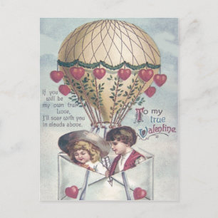 Barn Heart Luftballong Valentine Helg Vykort