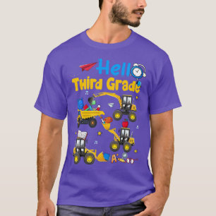 Barn Hej 3rd Klass Construction Lastbil Kids Back T Shirt