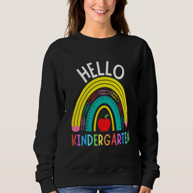 Barn Hej Förskola Coola Former Regnbåge Kul Sc T Shirt (Framsida)