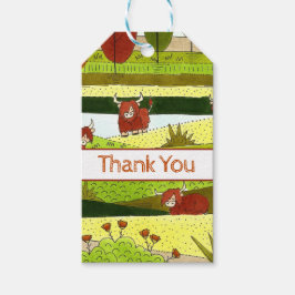 Barn Highlandkor Farm Födelsedag Presentetikett