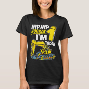 Barn Hip Hooray Jag är 1 i dag 1 års Boy Excavat T Shirt