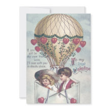 Barn Hjärta Varm Luft Ballong Bröllopsinbjudan