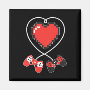 Barn Hjärtpixel Art Video-Spelskontroll Valenti Magnet