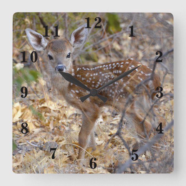 Barn hjort fyrkantig klocka (Framsida)