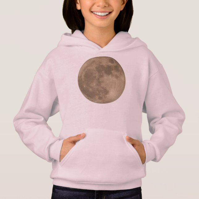 Barn Hoodie Full Moon Girl's Sweatshirtss Tee (Framsida)