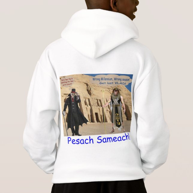 Barn hoodie. Lycklig Pesach. loris/apa T Shirt (Baksida)