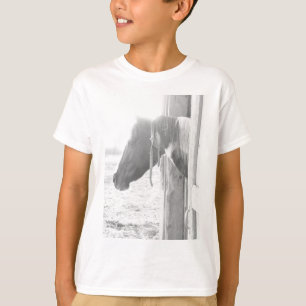 Barn Horse/Black and White Photography T Shirt