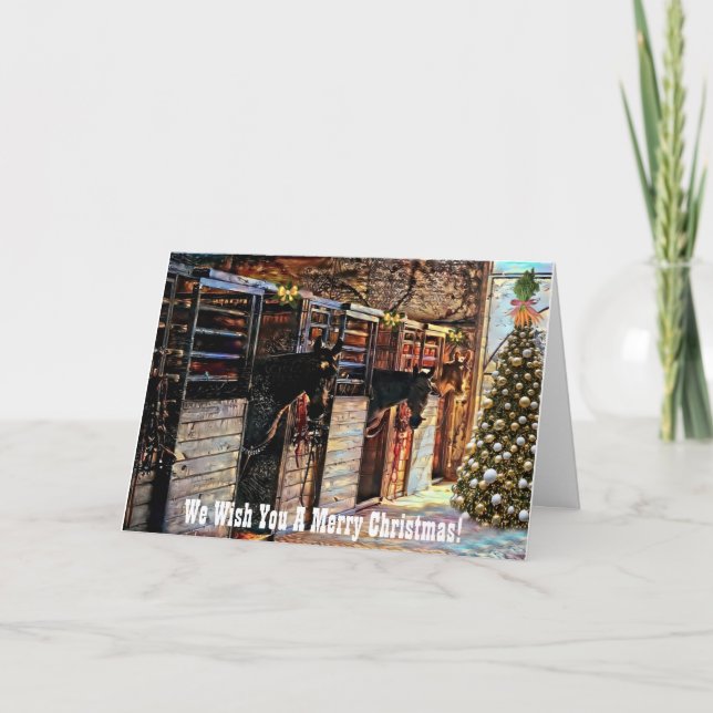 Barn Horse julkort Helgdag Card Kort (Framsida)