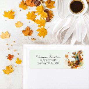 Barn/Höst löv Returadress Etikett
