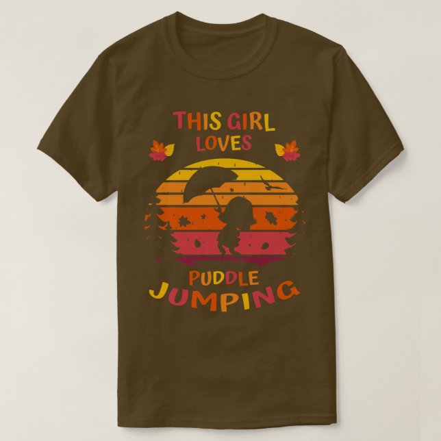 Barn HöstDenna Kärlek Puddle JumpingFall Girl T Shirt (Design framsida)