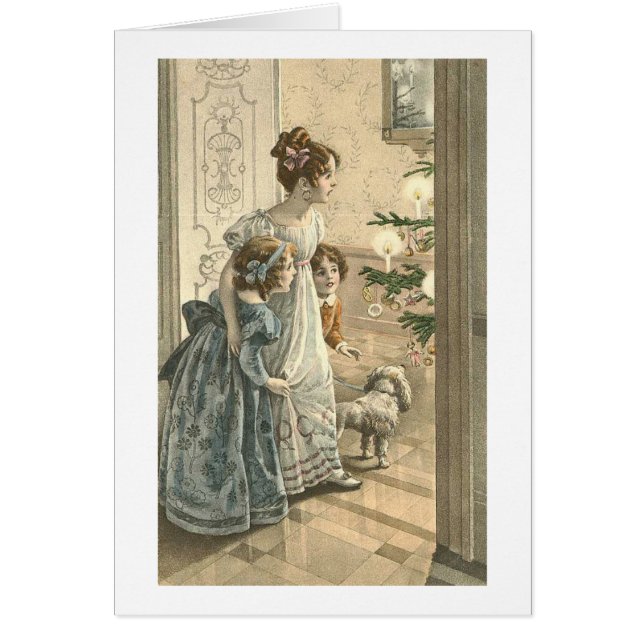 Barn, Hund Tittar i Träd Hälsningskort (Framsidan)