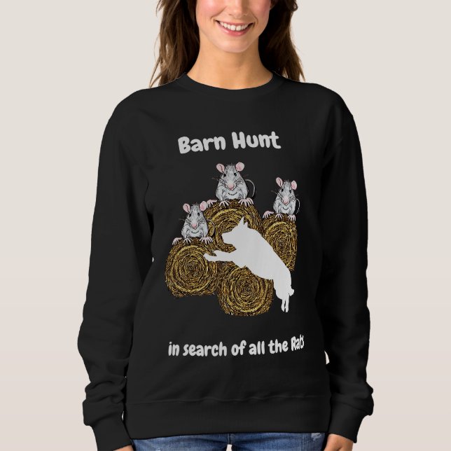 Barn Hunt  in search of rats white German Shepherd T Shirt (Framsida)