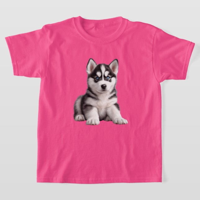 Barn Husky Puppy T-Shirt (Laydown)