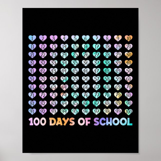 Barn i 100 dagar med skolans tie dye-hjärtartnr poster (Framsidan)
