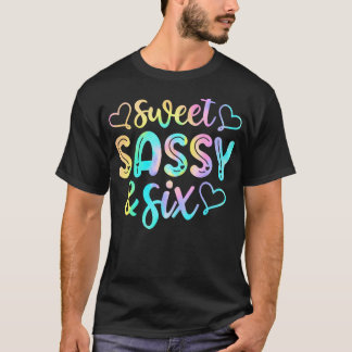 Barn i 6e Birthday Girl Sweet Sassy och sex år T Shirt