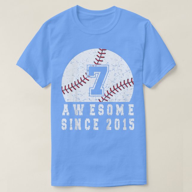 Barn i 7:e, födelsedagen Baseball Boy, född 2015 B T Shirt (Design framsida)