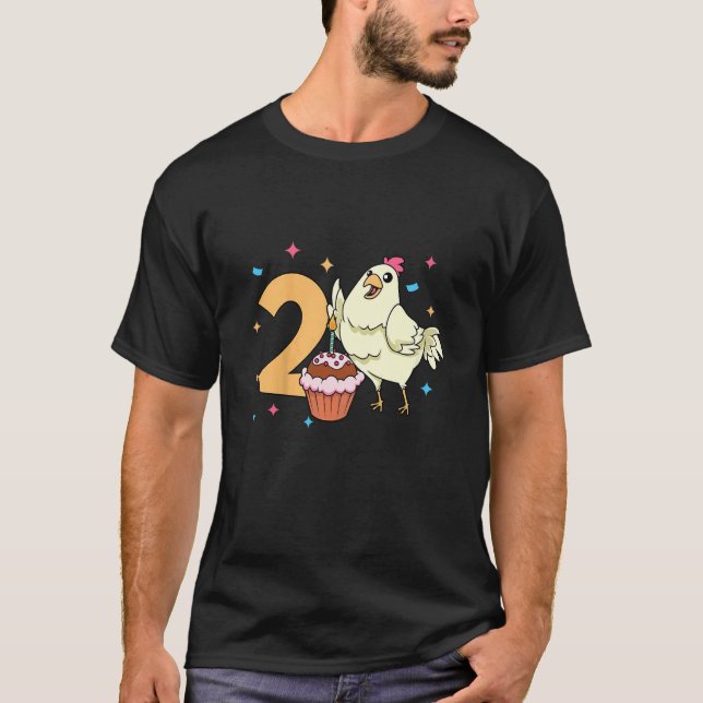 Barn I är 2 med kyckling barns födelsedag 2 år T Shirt (Framsida)