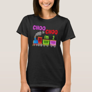 Barn I är 2 Tåg Choo Choo 2:a födelsedagen Party B T Shirt