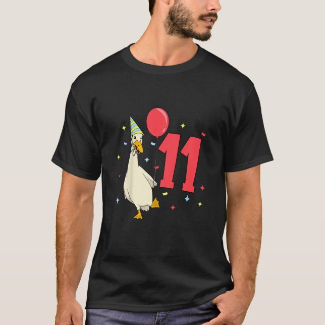 Barn I är elva med springer anka - barns födelseda T Shirt (Framsida)