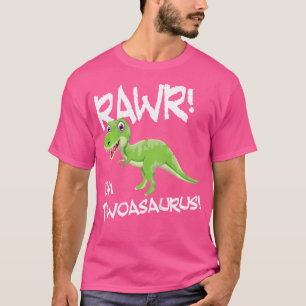 Barn I är två Twoasaurus 2:e födelsedagsdosinosaur T Shirt