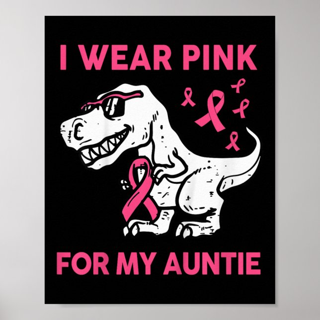 Barn I Bära Rosa för min Auntie Småbarn Breast Can Poster (Framsidan)