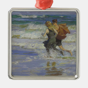 Barn i Beach (av Edward Henry Potthast) Julgransprydnad Metall